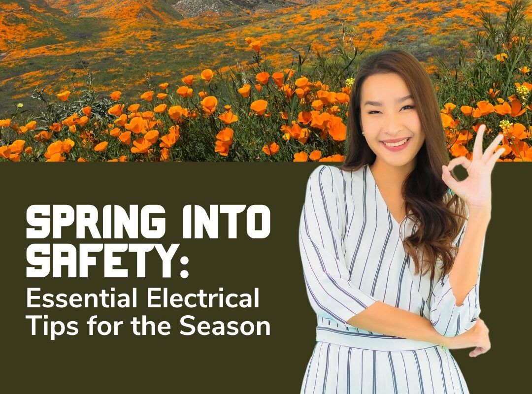 housewife showing okay with her hand; blog title Spring Into Safety Essential Electrical Tips for the Season